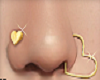 Dual Hearts Nose Rings