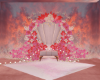 Pink flowers throne