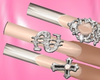 Luxury Nails  pink silve