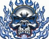 Skull w/blue flame Tee-M
