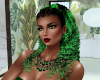 Green Permed Ponytail