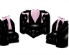 Black Pink Heart Chairs