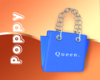 QUEEN blue leather bag