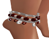 R Ruby/Silver Anklet