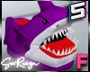 ! F Angry Shark Slippers