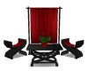 RED&BLACK TABLE W/CHAIRS