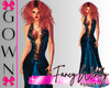 Satin Plunge Gown - Blue