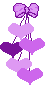 purple hanging hearts/lf