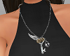 K silver key necklace