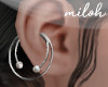 [M]Ear cuff-silver&pearl