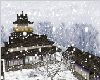 Snowing Asian Temple