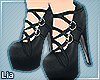 L| Black Velvet Heels