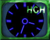 Clock - Black/Blue neon