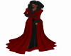 red, black fur coat