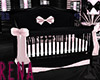 Pink Black Bow Crib