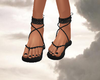 black twist sandals