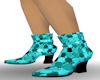 Aqua Sequin Ankle Boots
