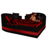 black and red heart bed