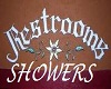 restroom and shower sign