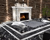 white silver fire place