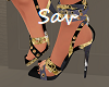 Black/Gold Belt heels