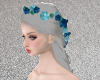 White Hair Blue Flowers