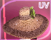 Beach Hat Green Flower