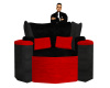 Blk Stn Red Cuddle Chair