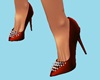 Chloe Studded Heels Red