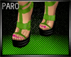 [P]Green Leather Sandles