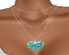 TEAL  HEART  THIN  CHAIN