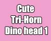 Cute Tri Horn Dino Head
