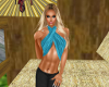 teal taffeta crop top