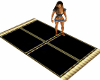 gold an black rug