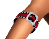 L RED BUCKLED ARMBAND