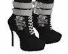 Skull rose boots