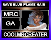 RAVE BLUE FLAME HAIR