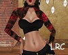 Sexy Black Red Rose Top