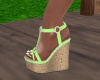 ~Lime Wedge Sandals~