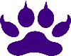 Purple wolf paw print