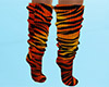 Orange Tiger Stripe Socks Tall (F)
