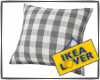 ikea grey plaid pillow