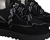 black fur shoes