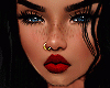 red lipstick bronze skin