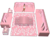 pink sofa set with poses
