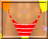 [F] Red/Wh Bikini Buttom