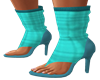 teal plaid heels