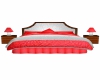 red and white bed 