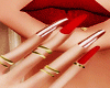 Lv- Red Nails + Rings
