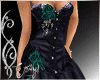 Black & Teal Rose Gown